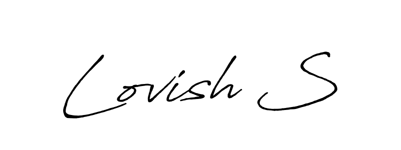Antro_Vectra_Bolder is a professional signature style that is perfect for those who want to add a touch of class to their signature. It is also a great choice for those who want to make their signature more unique. Get Lovish S name to fancy signature for free. Lovish S signature style 7 images and pictures png