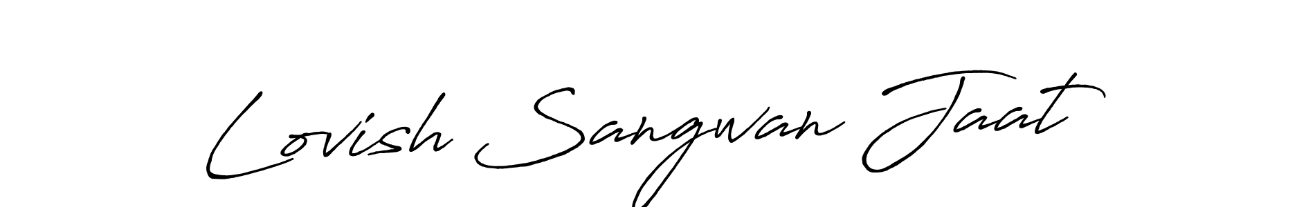 Create a beautiful signature design for name Lovish Sangwan Jaat. With this signature (Antro_Vectra_Bolder) fonts, you can make a handwritten signature for free. Lovish Sangwan Jaat signature style 7 images and pictures png