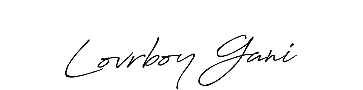 Create a beautiful signature design for name Lovrboy Gani. With this signature (Antro_Vectra_Bolder) fonts, you can make a handwritten signature for free. Lovrboy Gani signature style 7 images and pictures png