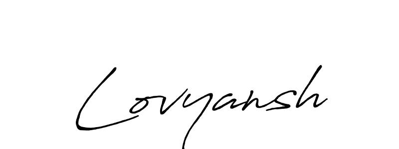 Make a beautiful signature design for name Lovyansh. With this signature (Antro_Vectra_Bolder) style, you can create a handwritten signature for free. Lovyansh signature style 7 images and pictures png