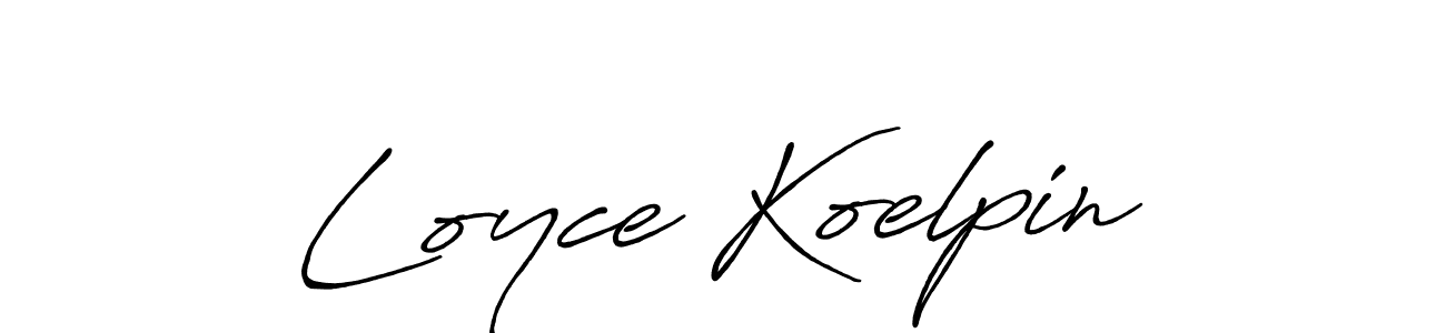 Use a signature maker to create a handwritten signature online. With this signature software, you can design (Antro_Vectra_Bolder) your own signature for name Loyce Koelpin. Loyce Koelpin signature style 7 images and pictures png