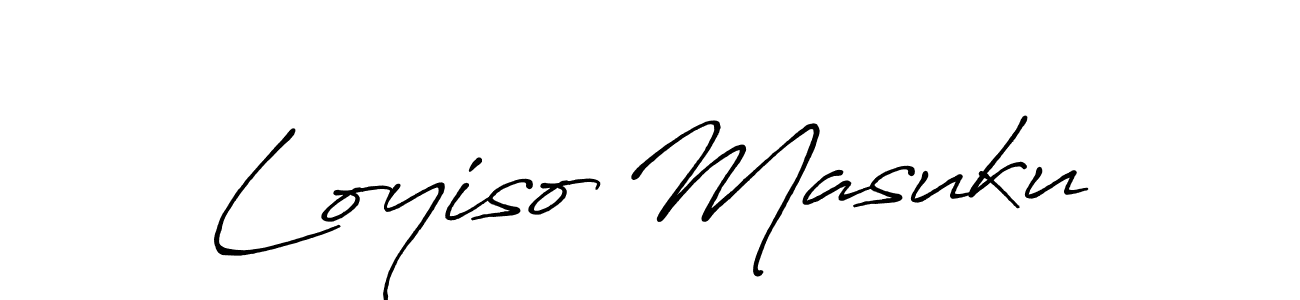 if you are searching for the best signature style for your name Loyiso Masuku. so please give up your signature search. here we have designed multiple signature styles  using Antro_Vectra_Bolder. Loyiso Masuku signature style 7 images and pictures png