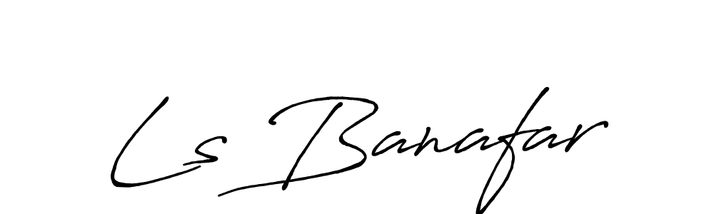 You should practise on your own different ways (Antro_Vectra_Bolder) to write your name (Ls Banafar) in signature. don't let someone else do it for you. Ls Banafar signature style 7 images and pictures png
