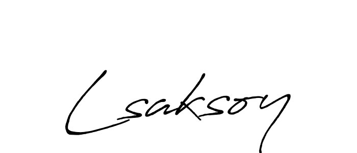 Make a beautiful signature design for name Lsaksoy. With this signature (Antro_Vectra_Bolder) style, you can create a handwritten signature for free. Lsaksoy signature style 7 images and pictures png