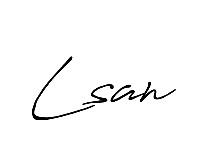 It looks lik you need a new signature style for name Lsan. Design unique handwritten (Antro_Vectra_Bolder) signature with our free signature maker in just a few clicks. Lsan signature style 7 images and pictures png