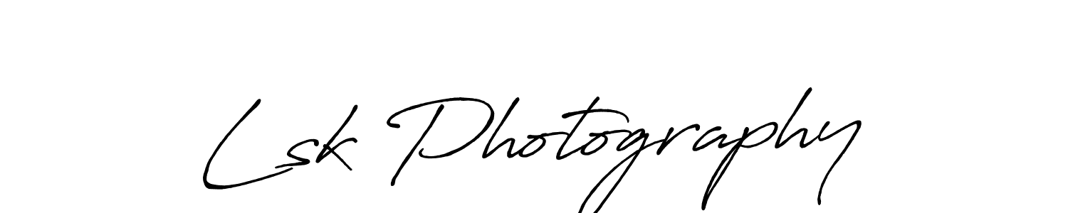 Make a beautiful signature design for name Lsk Photography. With this signature (Antro_Vectra_Bolder) style, you can create a handwritten signature for free. Lsk Photography signature style 7 images and pictures png
