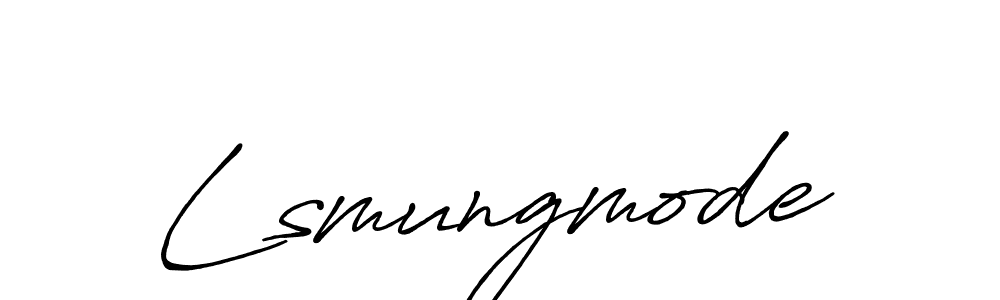 How to make Lsmungmode name signature. Use Antro_Vectra_Bolder style for creating short signs online. This is the latest handwritten sign. Lsmungmode signature style 7 images and pictures png