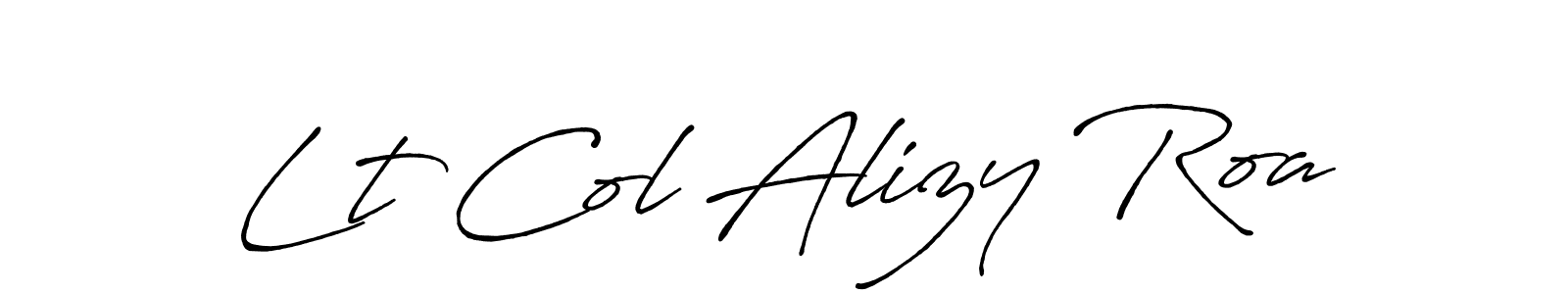Also You can easily find your signature by using the search form. We will create Lt Col Alizy Roa name handwritten signature images for you free of cost using Antro_Vectra_Bolder sign style. Lt Col Alizy Roa signature style 7 images and pictures png