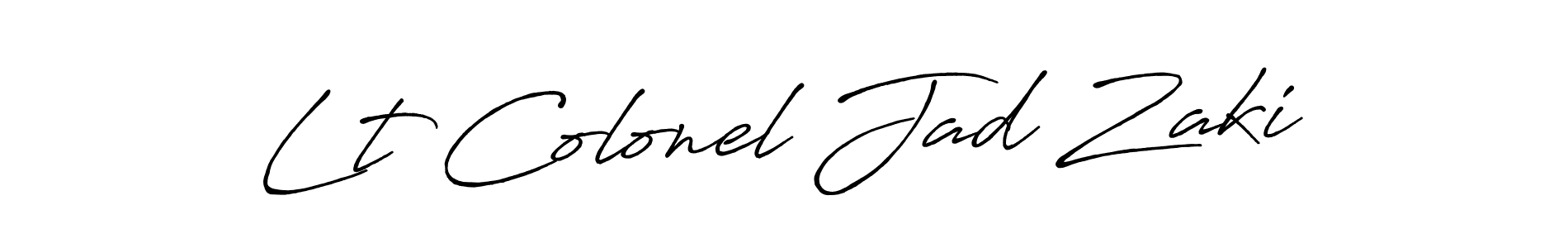 Use a signature maker to create a handwritten signature online. With this signature software, you can design (Antro_Vectra_Bolder) your own signature for name Lt Colonel Jad Zaki. Lt Colonel Jad Zaki signature style 7 images and pictures png