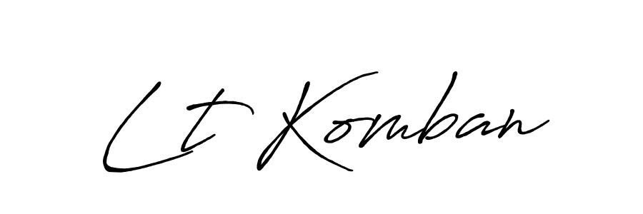Similarly Antro_Vectra_Bolder is the best handwritten signature design. Signature creator online .You can use it as an online autograph creator for name Lt Komban. Lt Komban signature style 7 images and pictures png