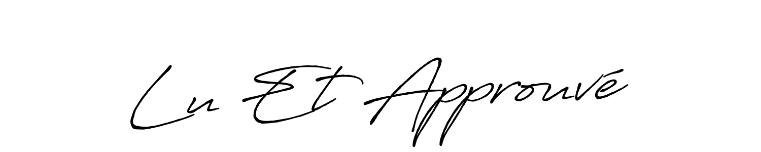 This is the best signature style for the Lu Et Approuvé name. Also you like these signature font (Antro_Vectra_Bolder). Mix name signature. Lu Et Approuvé signature style 7 images and pictures png