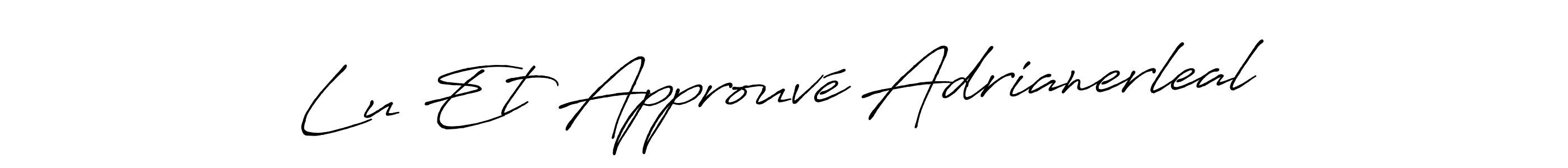 Design your own signature with our free online signature maker. With this signature software, you can create a handwritten (Antro_Vectra_Bolder) signature for name Lu Et Approuvé Adrianerleal. Lu Et Approuvé Adrianerleal signature style 7 images and pictures png