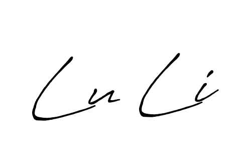 How to make Lu Li name signature. Use Antro_Vectra_Bolder style for creating short signs online. This is the latest handwritten sign. Lu Li signature style 7 images and pictures png