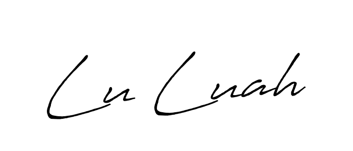 How to make Lu Luah signature? Antro_Vectra_Bolder is a professional autograph style. Create handwritten signature for Lu Luah name. Lu Luah signature style 7 images and pictures png