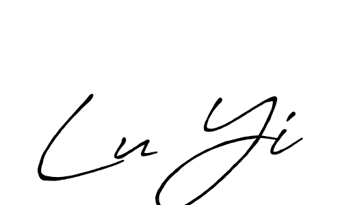 Lu Yi stylish signature style. Best Handwritten Sign (Antro_Vectra_Bolder) for my name. Handwritten Signature Collection Ideas for my name Lu Yi. Lu Yi signature style 7 images and pictures png