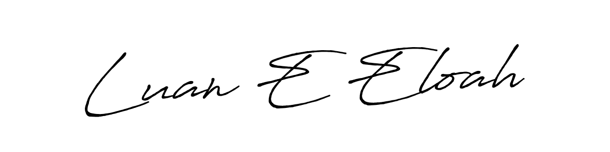 Create a beautiful signature design for name Luan E Eloah. With this signature (Antro_Vectra_Bolder) fonts, you can make a handwritten signature for free. Luan E Eloah signature style 7 images and pictures png