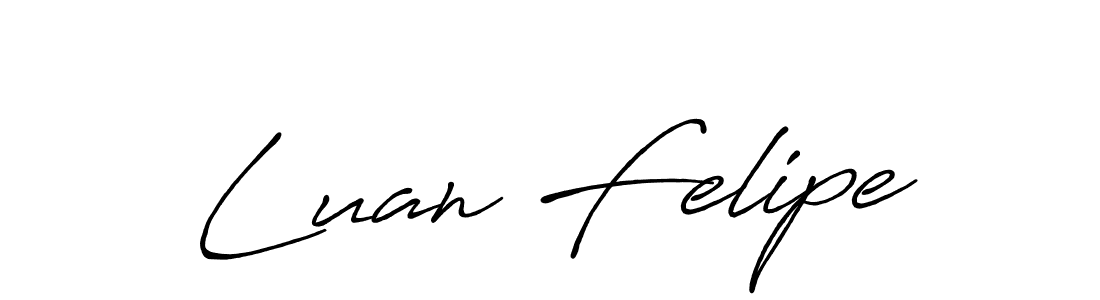 How to make Luan Felipe name signature. Use Antro_Vectra_Bolder style for creating short signs online. This is the latest handwritten sign. Luan Felipe signature style 7 images and pictures png