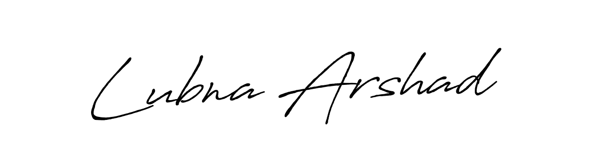 Design your own signature with our free online signature maker. With this signature software, you can create a handwritten (Antro_Vectra_Bolder) signature for name Lubna Arshad. Lubna Arshad signature style 7 images and pictures png