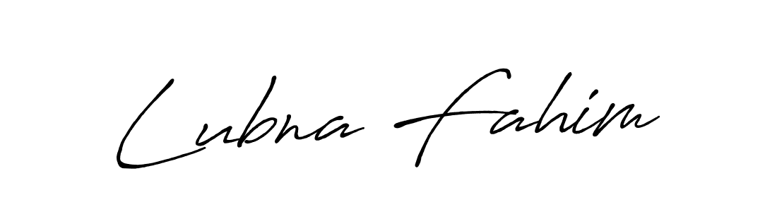 Also we have Lubna Fahim name is the best signature style. Create professional handwritten signature collection using Antro_Vectra_Bolder autograph style. Lubna Fahim signature style 7 images and pictures png