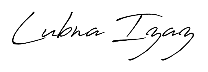 A dynamic signature style for Lubna Izaz using Antro_Vectra_Bolder script. Designed to look authentic, handwritten, and professional. Lubna Izaz signature style 7 images and pictures png