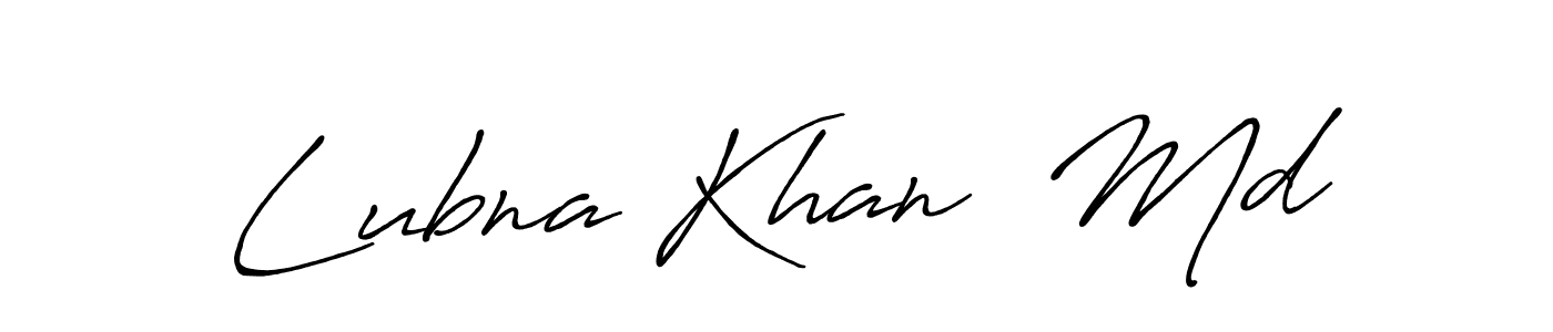 How to make Lubna Khan  Md name signature. Use Antro_Vectra_Bolder style for creating short signs online. This is the latest handwritten sign. Lubna Khan  Md signature style 7 images and pictures png