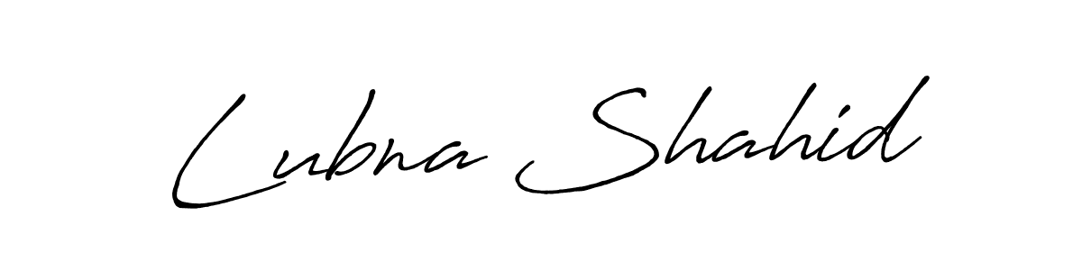 Create a beautiful signature design for name Lubna Shahid. With this signature (Antro_Vectra_Bolder) fonts, you can make a handwritten signature for free. Lubna Shahid signature style 7 images and pictures png