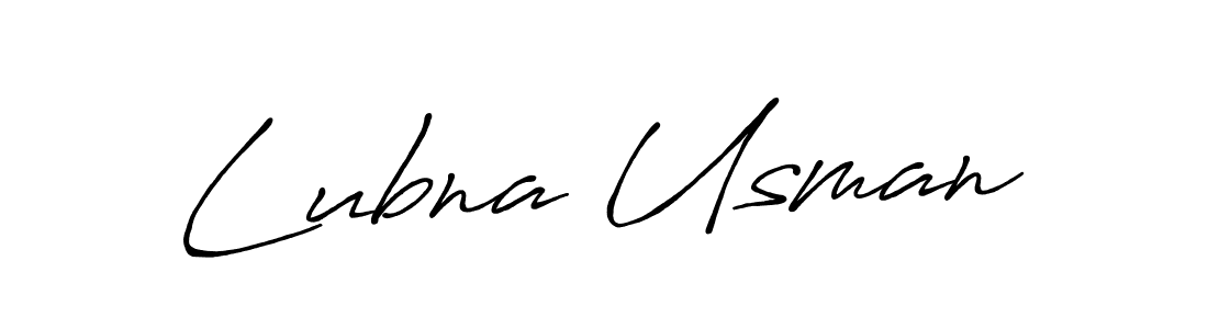 Create a beautiful signature design for name Lubna Usman. With this signature (Antro_Vectra_Bolder) fonts, you can make a handwritten signature for free. Lubna Usman signature style 7 images and pictures png