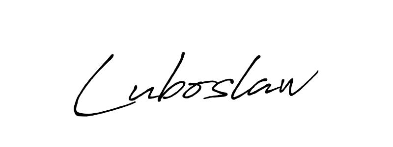 How to make Luboslaw name signature. Use Antro_Vectra_Bolder style for creating short signs online. This is the latest handwritten sign. Luboslaw signature style 7 images and pictures png