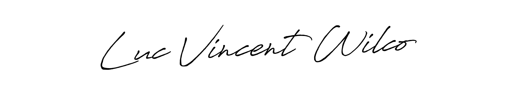 This is the best signature style for the Luc Vincent Wilco name. Also you like these signature font (Antro_Vectra_Bolder). Mix name signature. Luc Vincent Wilco signature style 7 images and pictures png