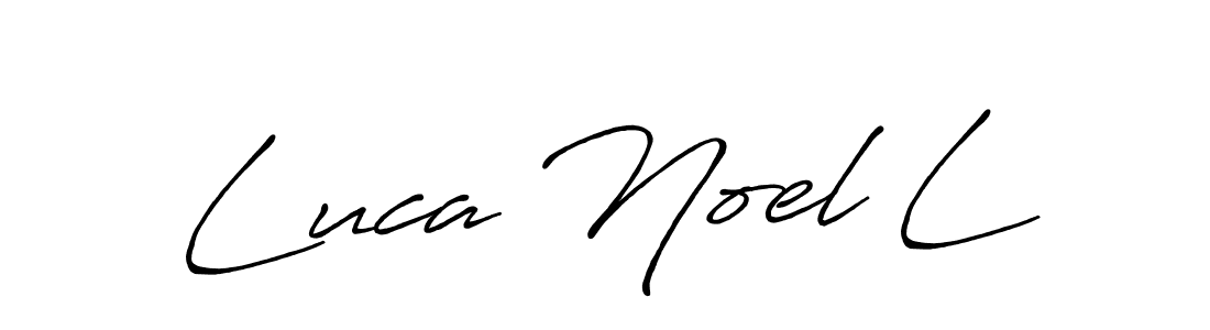 Luca Noel L stylish signature style. Best Handwritten Sign (Antro_Vectra_Bolder) for my name. Handwritten Signature Collection Ideas for my name Luca Noel L. Luca Noel L signature style 7 images and pictures png