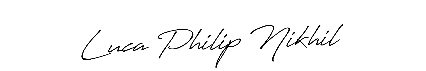 Design your own signature with our free online signature maker. With this signature software, you can create a handwritten (Antro_Vectra_Bolder) signature for name Luca Philip Nikhil. Luca Philip Nikhil signature style 7 images and pictures png