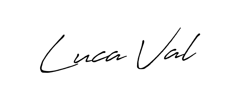 Use a signature maker to create a handwritten signature online. With this signature software, you can design (Antro_Vectra_Bolder) your own signature for name Luca Val. Luca Val signature style 7 images and pictures png