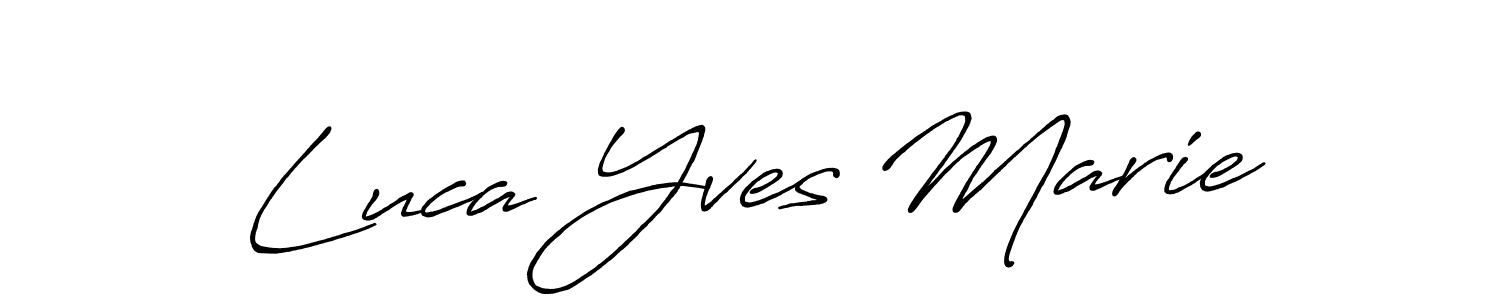 The best way (Antro_Vectra_Bolder) to make a short signature is to pick only two or three words in your name. The name Luca Yves Marie include a total of six letters. For converting this name. Luca Yves Marie signature style 7 images and pictures png