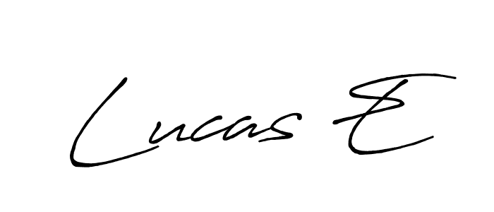 Lucas E stylish signature style. Best Handwritten Sign (Antro_Vectra_Bolder) for my name. Handwritten Signature Collection Ideas for my name Lucas E. Lucas E signature style 7 images and pictures png