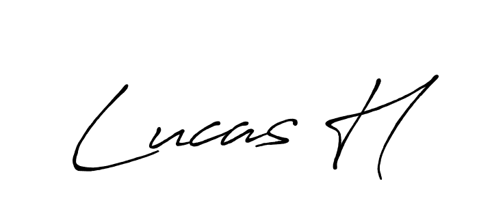 How to make Lucas H name signature. Use Antro_Vectra_Bolder style for creating short signs online. This is the latest handwritten sign. Lucas H signature style 7 images and pictures png