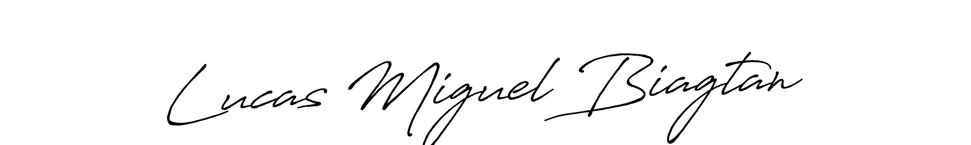 Also we have Lucas Miguel Biagtan name is the best signature style. Create professional handwritten signature collection using Antro_Vectra_Bolder autograph style. Lucas Miguel Biagtan signature style 7 images and pictures png