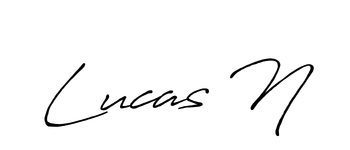 Use a signature maker to create a handwritten signature online. With this signature software, you can design (Antro_Vectra_Bolder) your own signature for name Lucas N. Lucas N signature style 7 images and pictures png