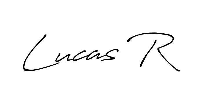 Lucas R stylish signature style. Best Handwritten Sign (Antro_Vectra_Bolder) for my name. Handwritten Signature Collection Ideas for my name Lucas R. Lucas R signature style 7 images and pictures png