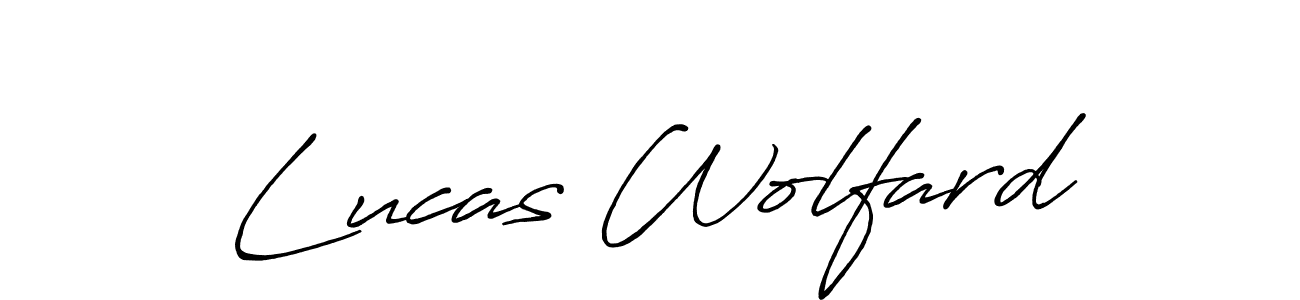 How to make Lucas Wolfard name signature. Use Antro_Vectra_Bolder style for creating short signs online. This is the latest handwritten sign. Lucas Wolfard signature style 7 images and pictures png