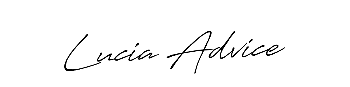 You can use this online signature creator to create a handwritten signature for the name Lucia Advice. This is the best online autograph maker. Lucia Advice signature style 7 images and pictures png