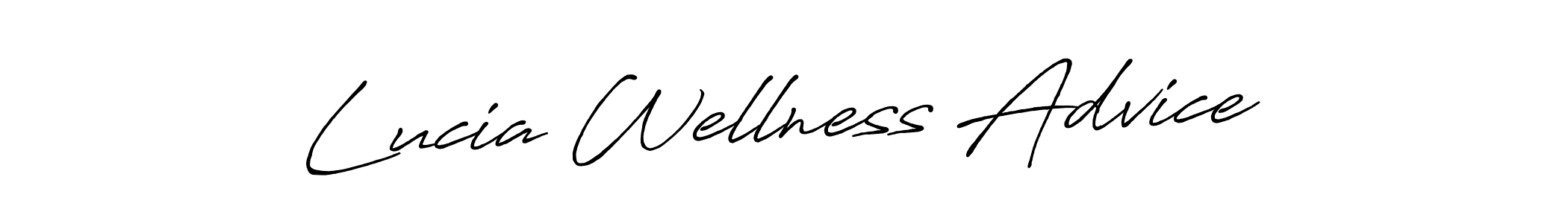 Make a beautiful signature design for name Lucia Wellness Advice. With this signature (Antro_Vectra_Bolder) style, you can create a handwritten signature for free. Lucia Wellness Advice signature style 7 images and pictures png