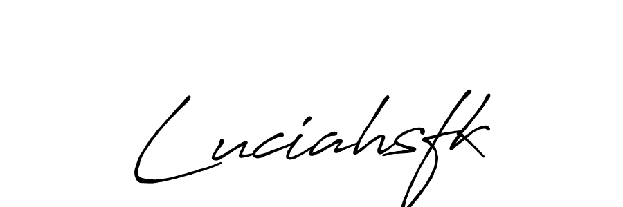 Use a signature maker to create a handwritten signature online. With this signature software, you can design (Antro_Vectra_Bolder) your own signature for name Luciahsfk. Luciahsfk signature style 7 images and pictures png