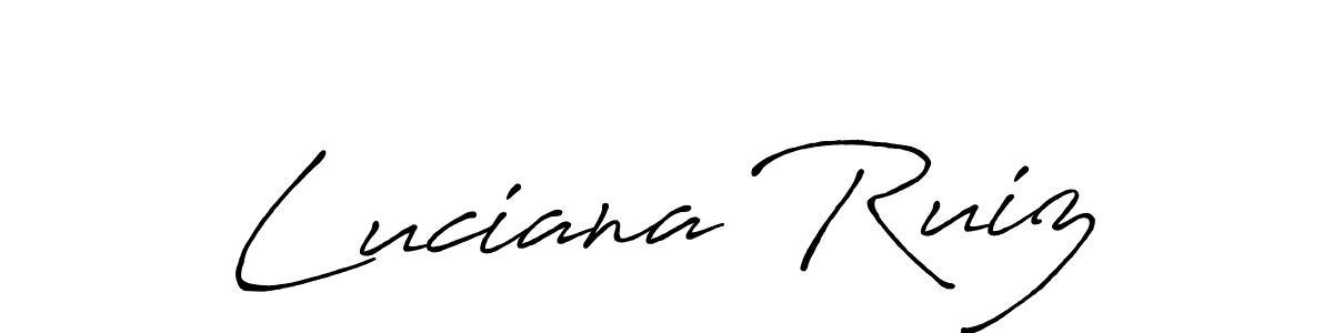 You should practise on your own different ways (Antro_Vectra_Bolder) to write your name (Luciana Ruiz) in signature. don't let someone else do it for you. Luciana Ruiz signature style 7 images and pictures png