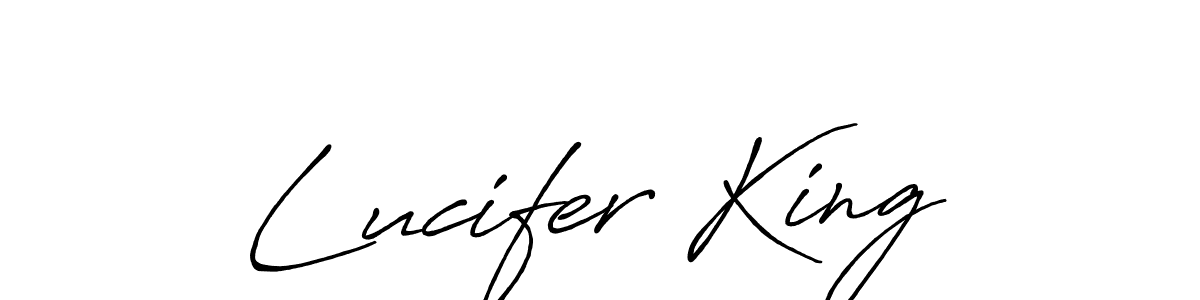 Use a signature maker to create a handwritten signature online. With this signature software, you can design (Antro_Vectra_Bolder) your own signature for name Lucifer King. Lucifer King signature style 7 images and pictures png