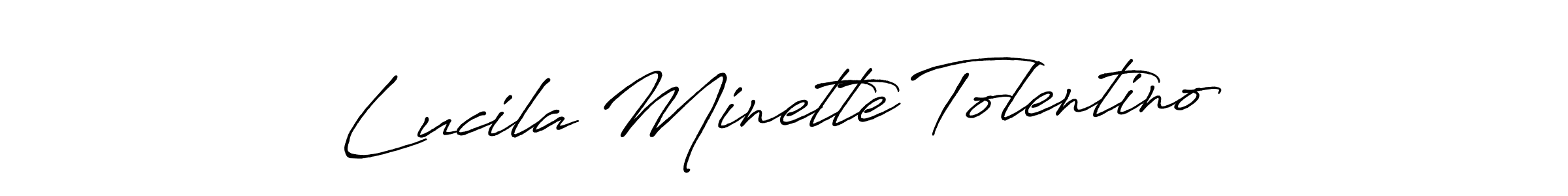 Lucila Minette Tolentino stylish signature style. Best Handwritten Sign (Antro_Vectra_Bolder) for my name. Handwritten Signature Collection Ideas for my name Lucila Minette Tolentino. Lucila Minette Tolentino signature style 7 images and pictures png