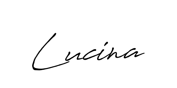 Lucina stylish signature style. Best Handwritten Sign (Antro_Vectra_Bolder) for my name. Handwritten Signature Collection Ideas for my name Lucina. Lucina signature style 7 images and pictures png