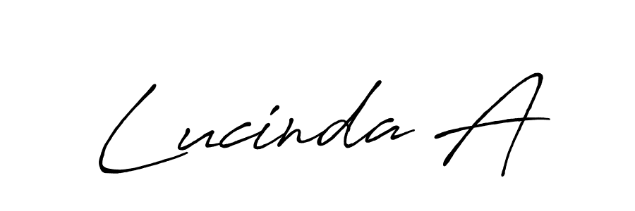Lucinda A stylish signature style. Best Handwritten Sign (Antro_Vectra_Bolder) for my name. Handwritten Signature Collection Ideas for my name Lucinda A. Lucinda A signature style 7 images and pictures png