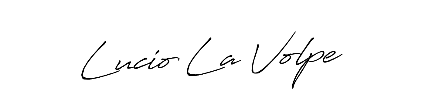 Make a beautiful signature design for name Lucio La Volpe. With this signature (Antro_Vectra_Bolder) style, you can create a handwritten signature for free. Lucio La Volpe signature style 7 images and pictures png