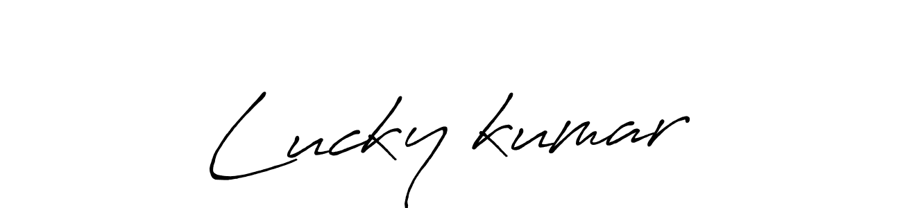 Create a beautiful signature design for name Lucky❤kumar. With this signature (Antro_Vectra_Bolder) fonts, you can make a handwritten signature for free. Lucky❤kumar signature style 7 images and pictures png