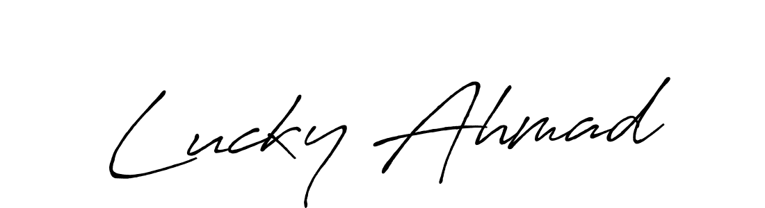 How to Draw Lucky Ahmad signature style? Antro_Vectra_Bolder is a latest design signature styles for name Lucky Ahmad. Lucky Ahmad signature style 7 images and pictures png